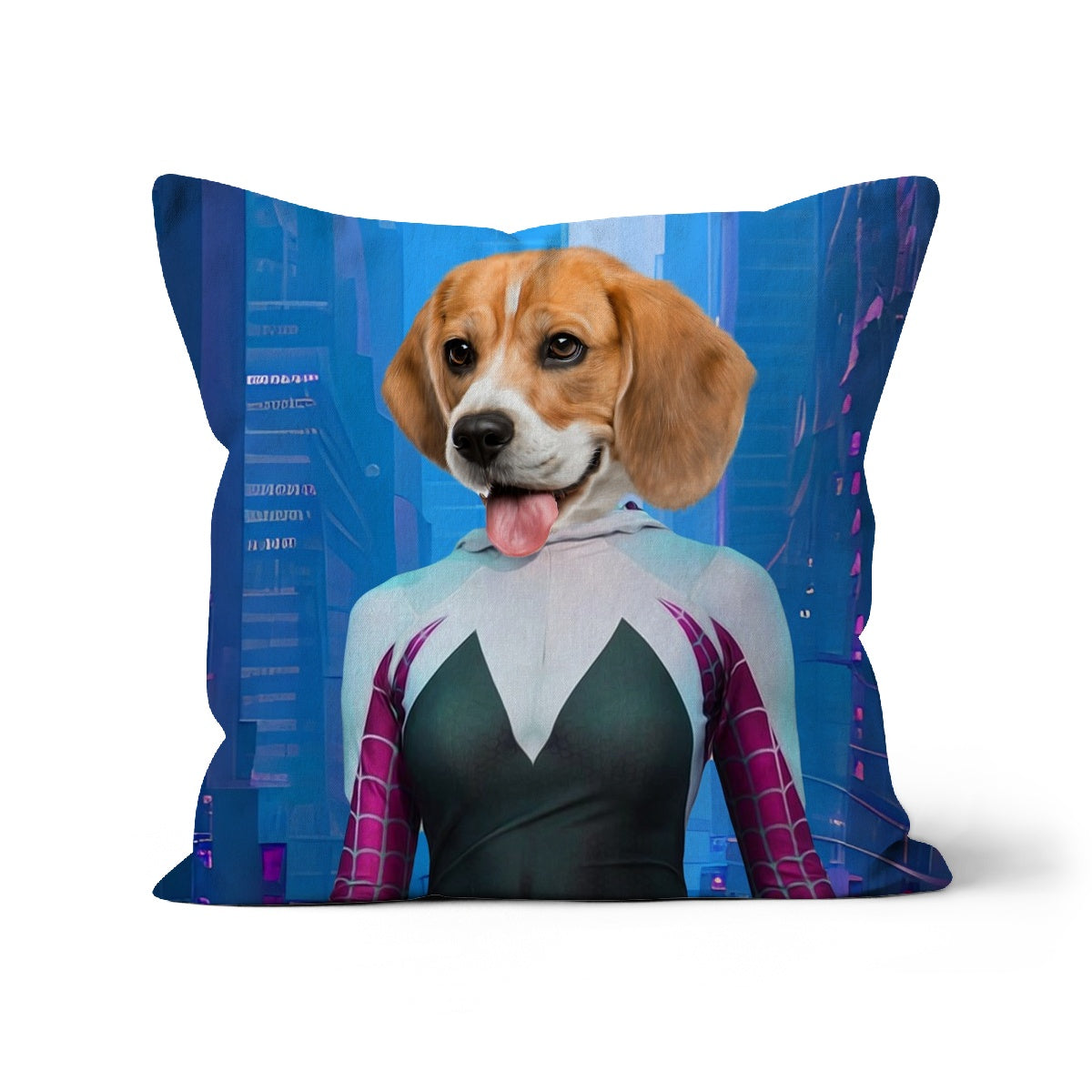 Spider Girl, Paw & Glory, pawandglory, dog print pillow, make your pet a pillow, portrait pillow, pillow of my dog, best pet pillow, custom pillow design, Pet Portrait cushion,