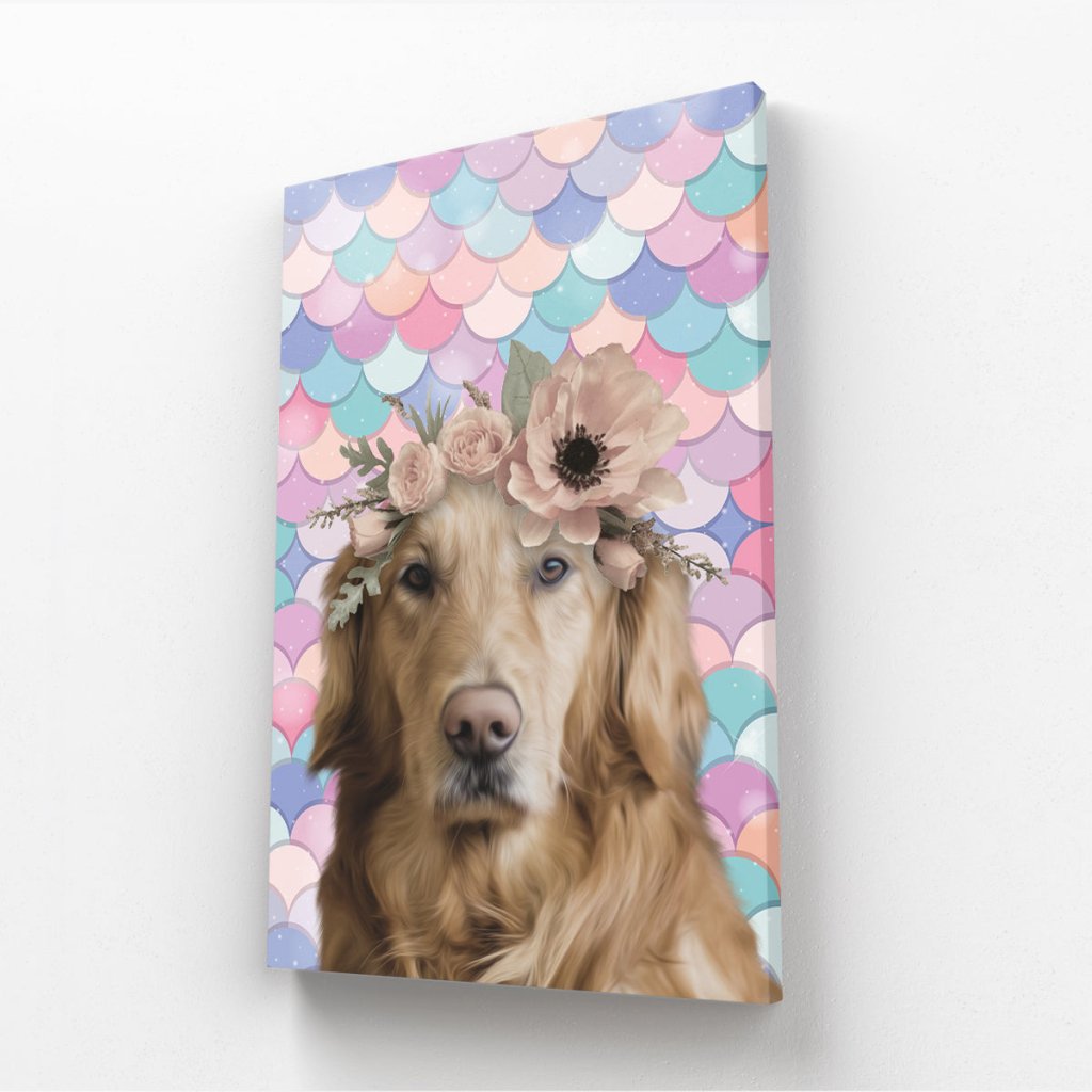 Blossom Crown: Minimalist Pet Canvas - Paw & Glory - #pet portraits# - #dog portraits# - #pet portraits uk#