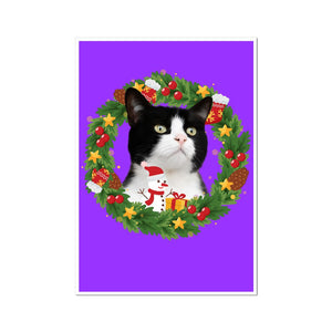 Christmas Wreath: Custom Minimalist Pet Portrait - Paw & Glory - #pet portraits# - #dog portraits# - #pet portraits uk#
