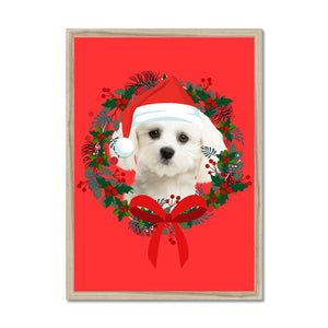 Christmas Wreath: Custom Minimalist Pet Portrait - Paw & Glory - #pet portraits# - #dog portraits# - #pet portraits uk#
