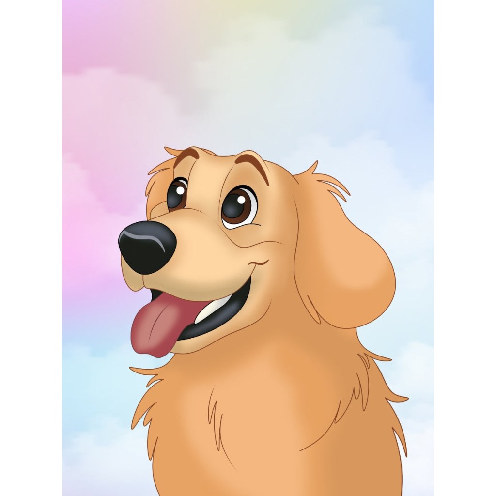 Custom Cartoon: Digital Download Pet Portrait - Paw & Glory - #pet portraits# - #dog portraits# - #pet portraits uk#