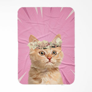 Custom Modern Flower Bud Crown: Pet Portrait Fleece Blanket - Paw & Glory - #pet portraits# - #dog portraits# - #pet portraits uk#