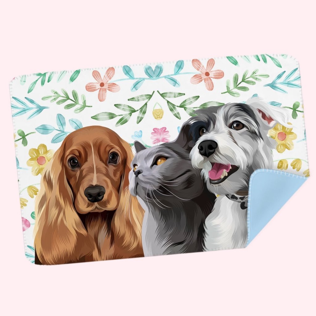 Custom Modern: Pet Portrait Fleece Blanket - Paw & Glory - #pet portraits# - #dog portraits# - #pet portraits uk#