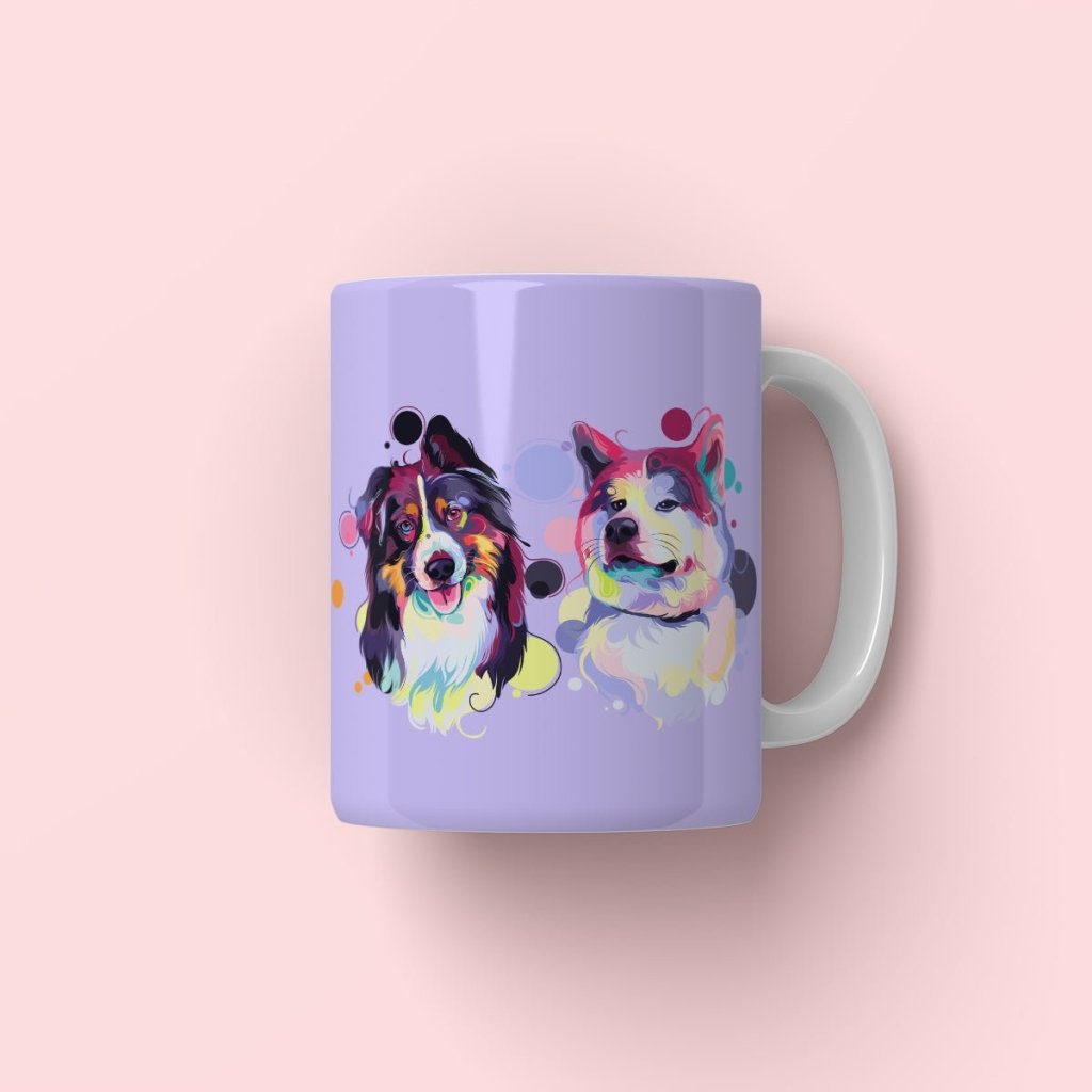 Custom Pastel Pop: Pet Portrait Coffee Mug - Paw & Glory - #pet portraits# - #dog portraits# - #pet portraits uk#