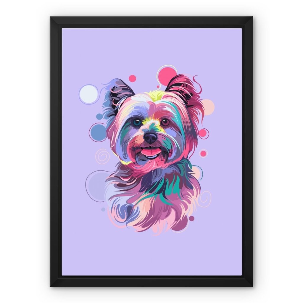 Custom Pastel Pop: Pet Portrait Framed Canvas - Paw & Glory - #pet portraits# - #dog portraits# - #pet portraits uk#
