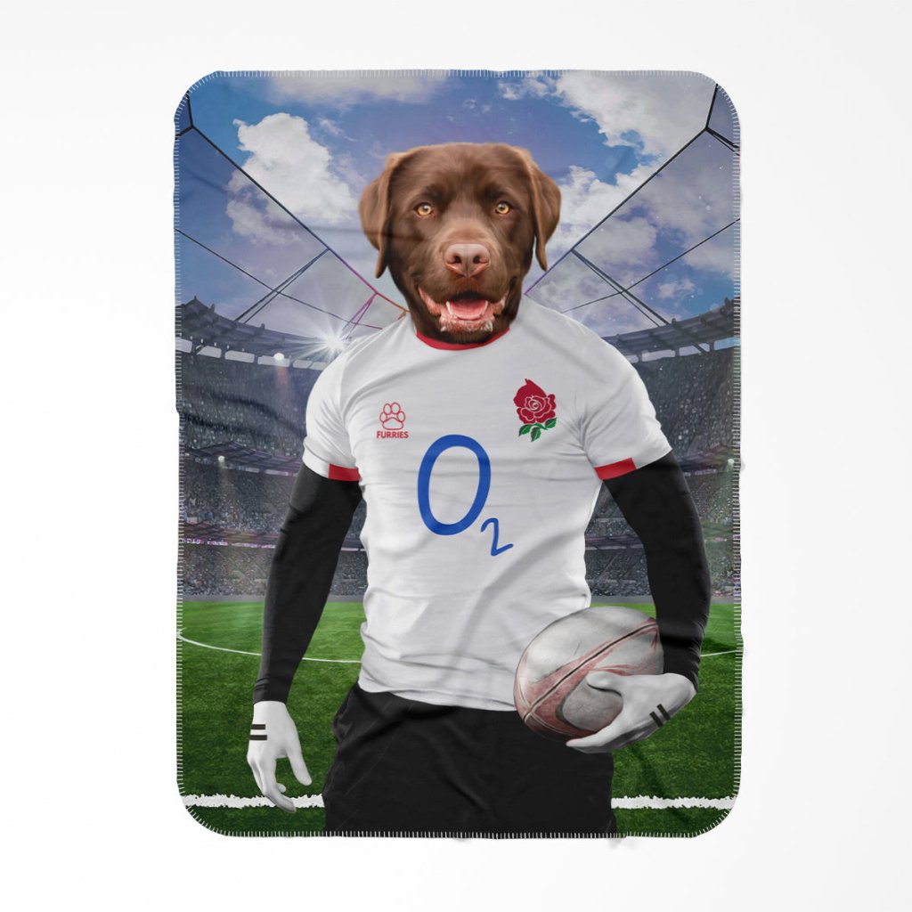 England Rugby Team: Custom Pet Blanket - Paw & Glory - #pet portraits# - #dog portraits# - #pet portraits uk#