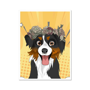 Floral Crown: Cartoon Pet Poster - Paw & Glory - #pet portraits# - #dog portraits# - #pet portraits uk#