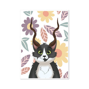 Gazelle Antlers: Cartoon Pet Portrait - Paw & Glory - #pet portraits# - #dog portraits# - #pet portraits uk#