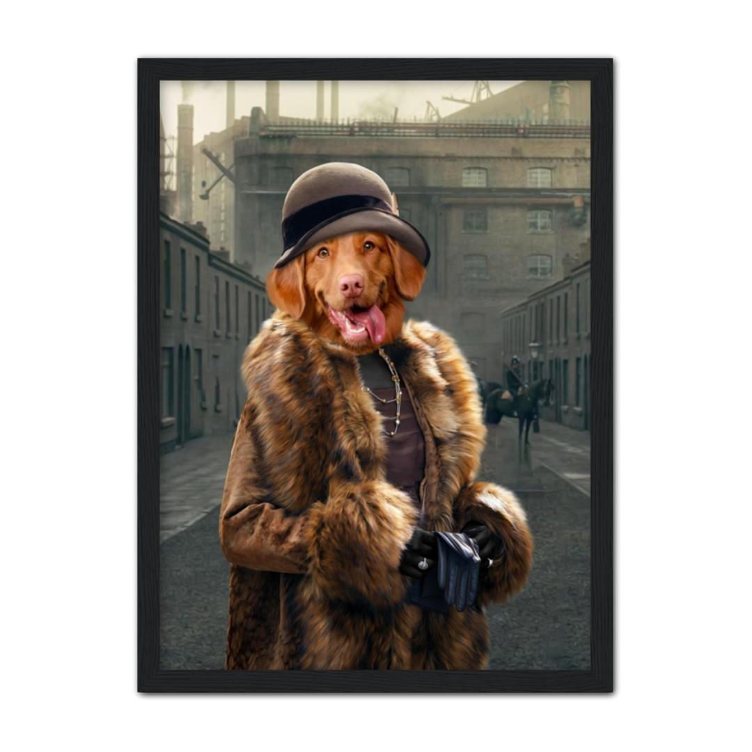Peaky Blinders (Female): Custom Pet Portrait - Paw & Glory, paw and glory, dog drawing from photo, dog portrait images, dog portraits admiral, aristocrat dog painting, cat picture painting, dog astronaut photo, pet portraits