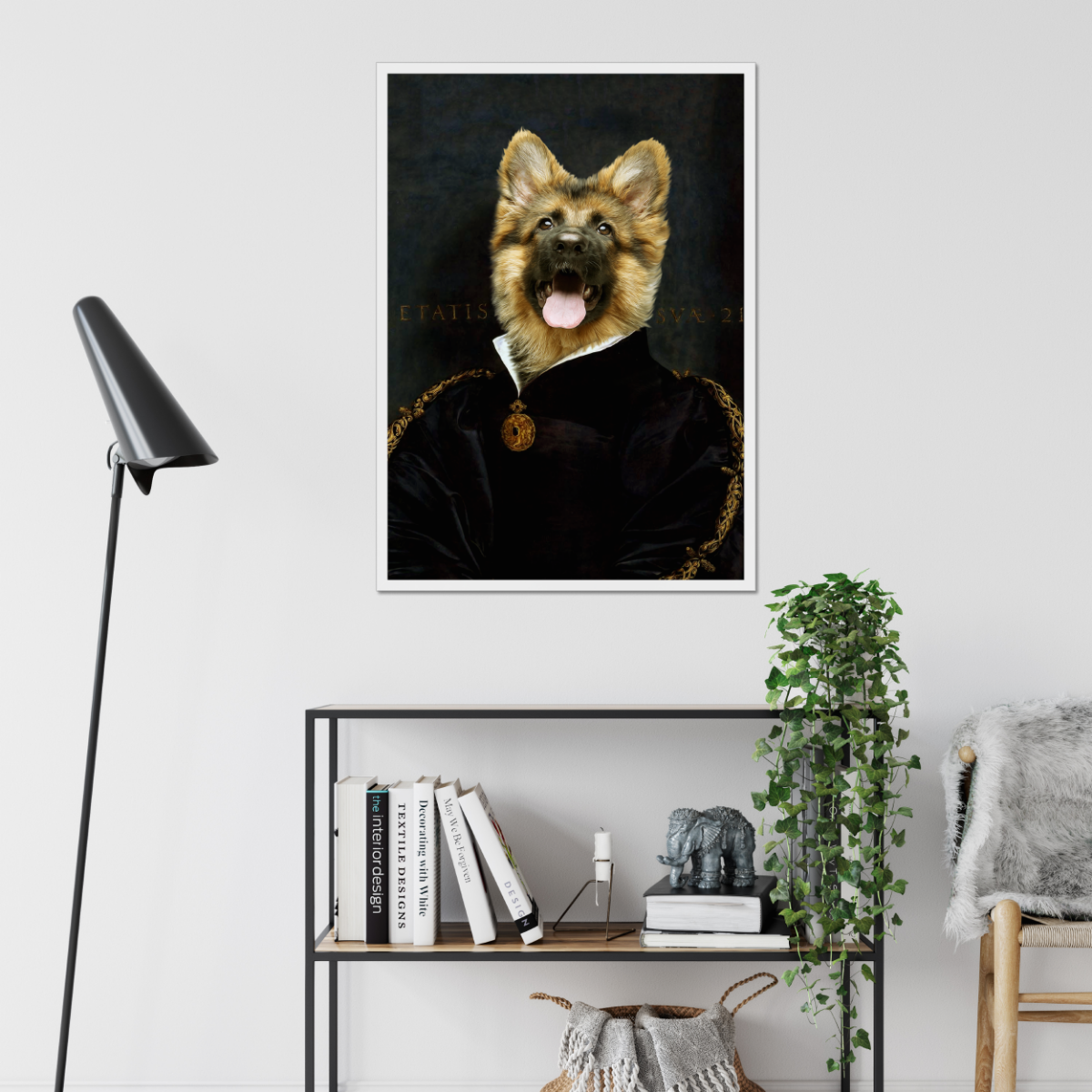 The Duchess: Custom Framed Pet Portrait - Paw & Glory, paw and glory, dog astronaut photo, pet portrait admiral, animal portrait pictures, painting pets, dog portraits as humans, pet portraits