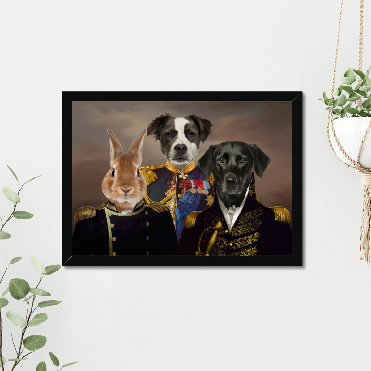 The Brigade: Custom 3 Pet Portrait - Paw & Glory, pawandglory, painting pets, dog portrait painting, admiral dog portrait, dog portraits colorful, original pet portraits, best dog paintings, pet portrait