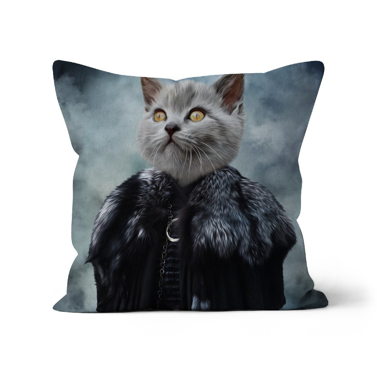 Queen Of The North (GOT Inspired): Custom Pet Throw Pillow - Paw & Glory - #pet portraits# - #dog portraits# - #pet portraits uk#pawandglory, pet art pillow,dog pillows personalized, pet face pillows, dog photo on pillow, custom cat pillows, pillow with pet picture