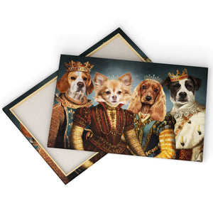 Royal Pops & Princesses: Custom 4 Pet Canvas - Paw & Glory - #pet portraits# - #dog portraits# - #pet portraits uk#paw & glory, custom pet portrait canvas,dog canvas painting, dog canvas wall art, personalised dog canvas, dog canvas bag, canvas of pet