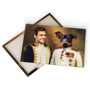 The Admiral & The Sargent: Custom Pet & Owner Canvas - Paw & Glory - #pet portraits# - #dog portraits# - #pet portraits uk#paw and glory, custom pet portrait canvas,pet on canvas, personalized pet canvas art, pet on canvas reviews, personalized dog canvas art, the pet on canvas reviews