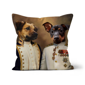 The Admiral & The Sargent: Custom Pet Throw Pillow - Paw & Glory - #pet portraits# - #dog portraits# - #pet portraits uk#pawandglory, pet art pillow,pillows of your dog, pillow with pet picture, print pet on pillow, pet face pillow, pup pillows