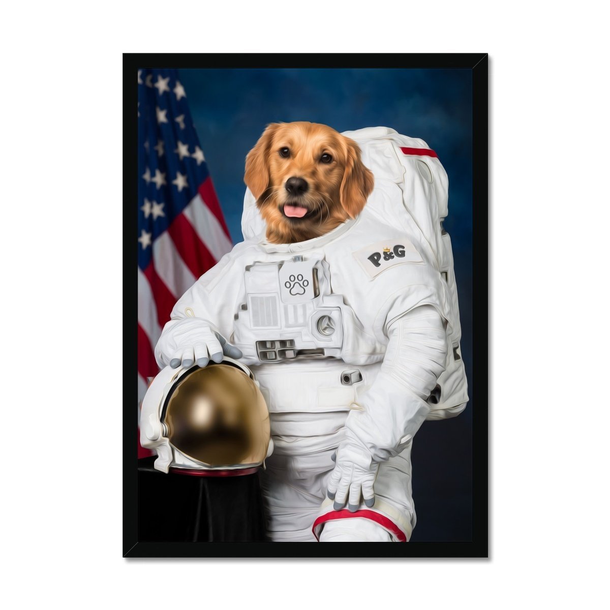 The Astronaut: Custom Pet Portrait - Paw & Glory, paw and glory, small dog portrait, dog portrait painting, nasa dog portrait, dog portraits colorful, pet portrait singapore, custom pet painting, pet portraits