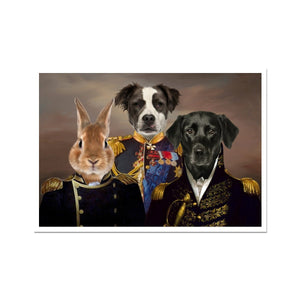 The Brigade: Custom 3 Pet Portrait - Paw & Glory, paw and glory, paintings of pets from photos, dog portraits colorful, original pet portraits, dog and couple portrait, louvenir pet portrait, pet portraits