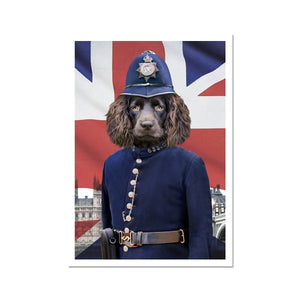 The British Police Officer: Custom Pet Portrait - Paw & Glory, pawandglory, aristocrat dog painting, in home pet photography, pet portraits black and white, renaissance cat portrait, dog portrait painting, aristocrat dog painting, pet portrait