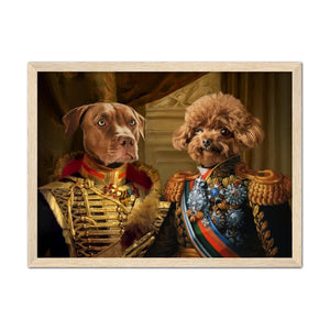 The Brothers In Arms: Custom Pet Portrait - Paw & Glory, paw and glory, drawing pictures of pets, drawing dog portraits, cat picture painting, admiral pet portrait, custom dog painting, pet photo clothing, pet portraits