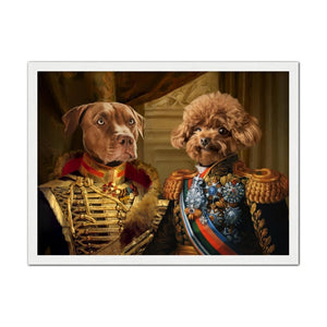The Brothers In Arms: Custom Pet Portrait - Paw & Glory, pawandglory, pictures for pets, paintings of pets from photos, painting pets, pet photo clothing, dog astronaut photo, aristocratic dog portraits, pet portrait