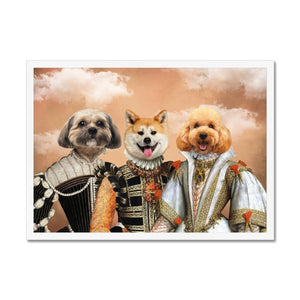 The Dignified 3: Custom Framed Pet Portrait - Paw & Glory, pawandglory, dog portrait background colors, dog astronaut photo, best dog artists, dog astronaut photo, dog drawing from photo, dog portrait images, pet portrait