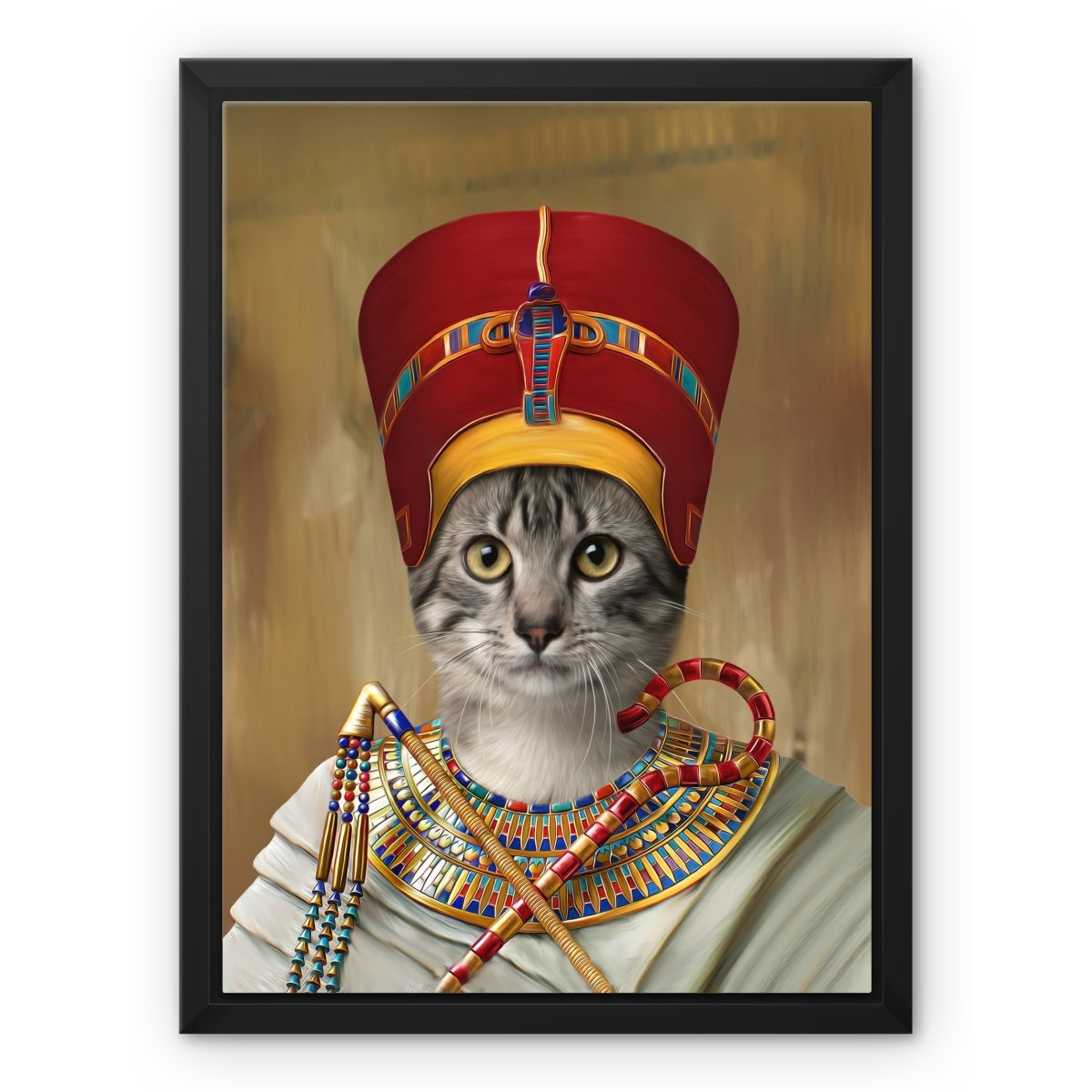 The Egyptian Queen: Custom Pet Canvas - Paw & Glory - #pet portraits# - #dog portraits# - #pet portraits uk#paw & glory, pet portraits canvas,personalized dog canvas art, personalised pet canvas uk, pets painted on canvas, canvas dog portrait birthday gift pet portrait