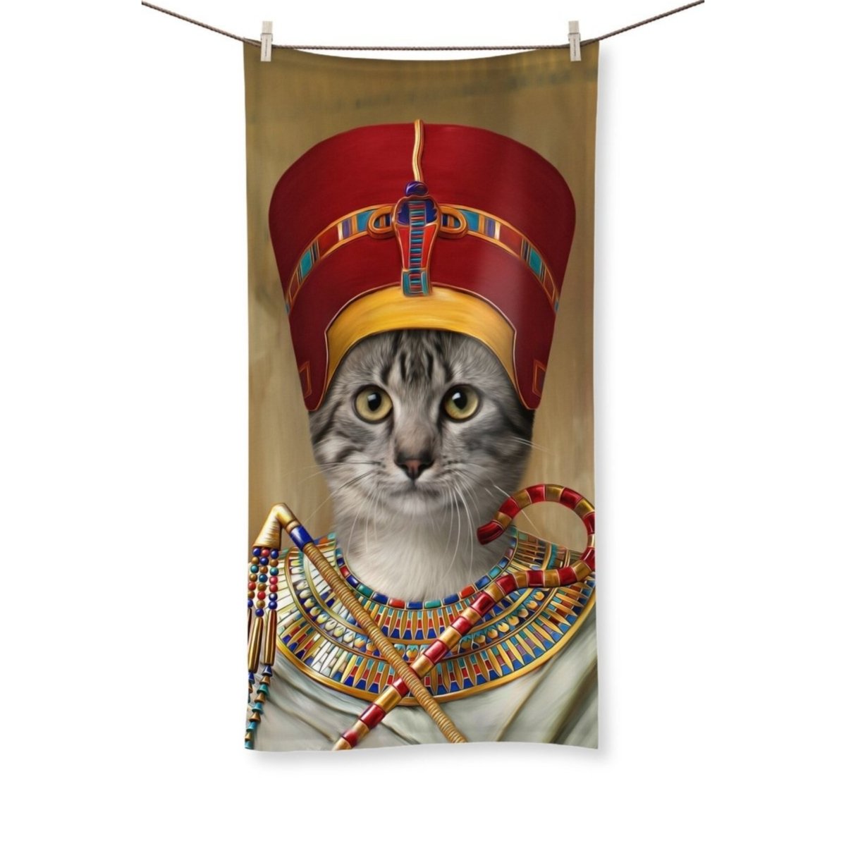 The Egyptian Queen: Custom Pet Towel - Paw & Glory - #pet portraits# - #dog portraits# - #pet portraits uk#Paw & Glory, paw and glory, dog canvas art, dog drawing from photo, hogwarts dog houses, dog canvas art, drawing dog portraits, animal portrait artists, pet portraits,custom pet portrait Towel