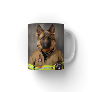 The Firefighter: Custom Pet Mug - Paw & Glory - #pet portraits# - #dog portraits# - #pet portraits uk#paw and glory, custom pet portrait Mug,custom order mugs, dog personalised mug, personalised animal mugs, personalised pet mugs, dog picture on coffee mug