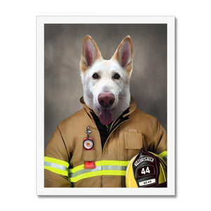 The Firefighter: Custom Pet Portrait - Paw & Glory, paw and glory, in home pet photography, dog portraits colorful, admiral dog portrait, dog drawing from photo, cat picture painting, pet portraits