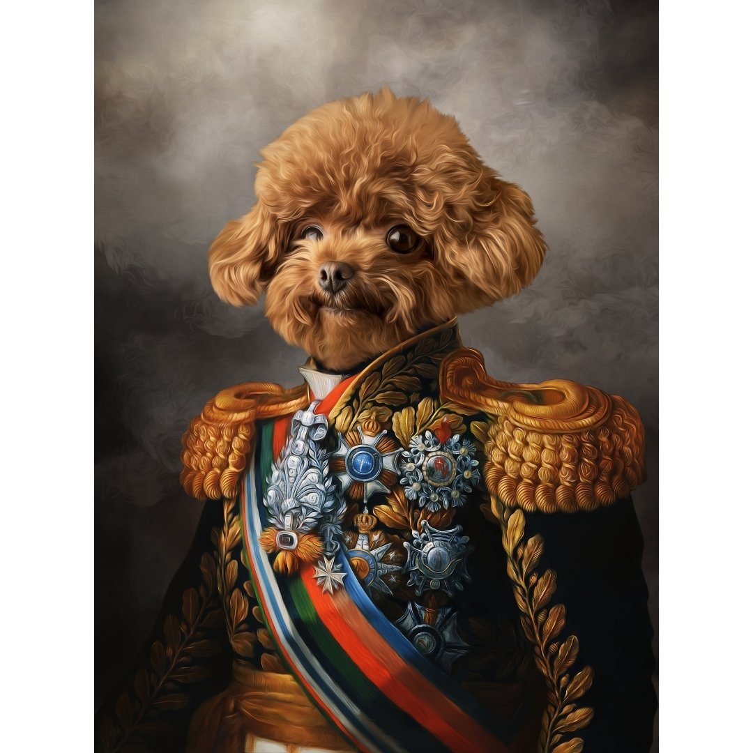 The First Lieutenant: Custom Pet Digital Portrait - Paw & Glory, paw and glory, pet portraits leeds, dog portraits as humans, louvenir pet portrait, dog portraits admiral, the general portrait, best dog artists, pet portraits