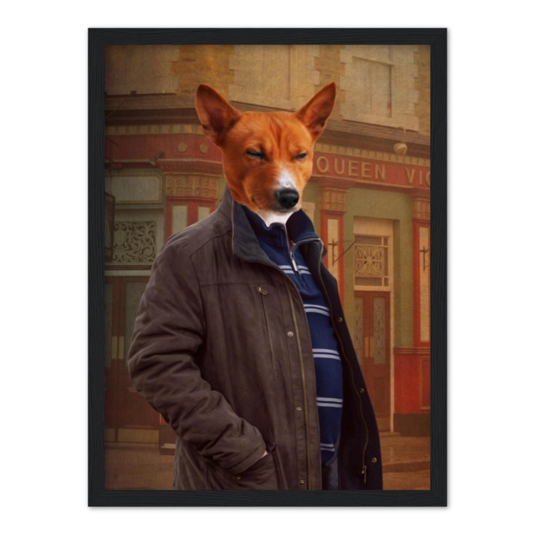The Ian Beale (Eastenders Inspired): Custom Pet Portrait - Paw & Glory, paw and glory, old fashioned dog portraits, custom dog prints, portraits of pets in costume, pet and person portrait, dog portraits cartoon, human dog art, pet portrait
