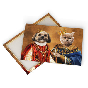 The King & Queen: Custom Pet Canvas - Paw & Glory - #pet portraits# - #dog portraits# - #pet portraits uk#pawandglory, pet art canvas,dog portrait canvas, pet picture on canvas, dog canvas bag, custom pet canvas, personalised pet canvas