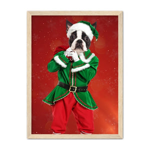 The Male Elf: Custom Pet Portrait - Paw & Glory, paw and glory, custom pet poster uk, paws pet portraits, funny pet and owner portraits uk, dog portrait gifts, dog portrait print, etsy dog art, pet portrait