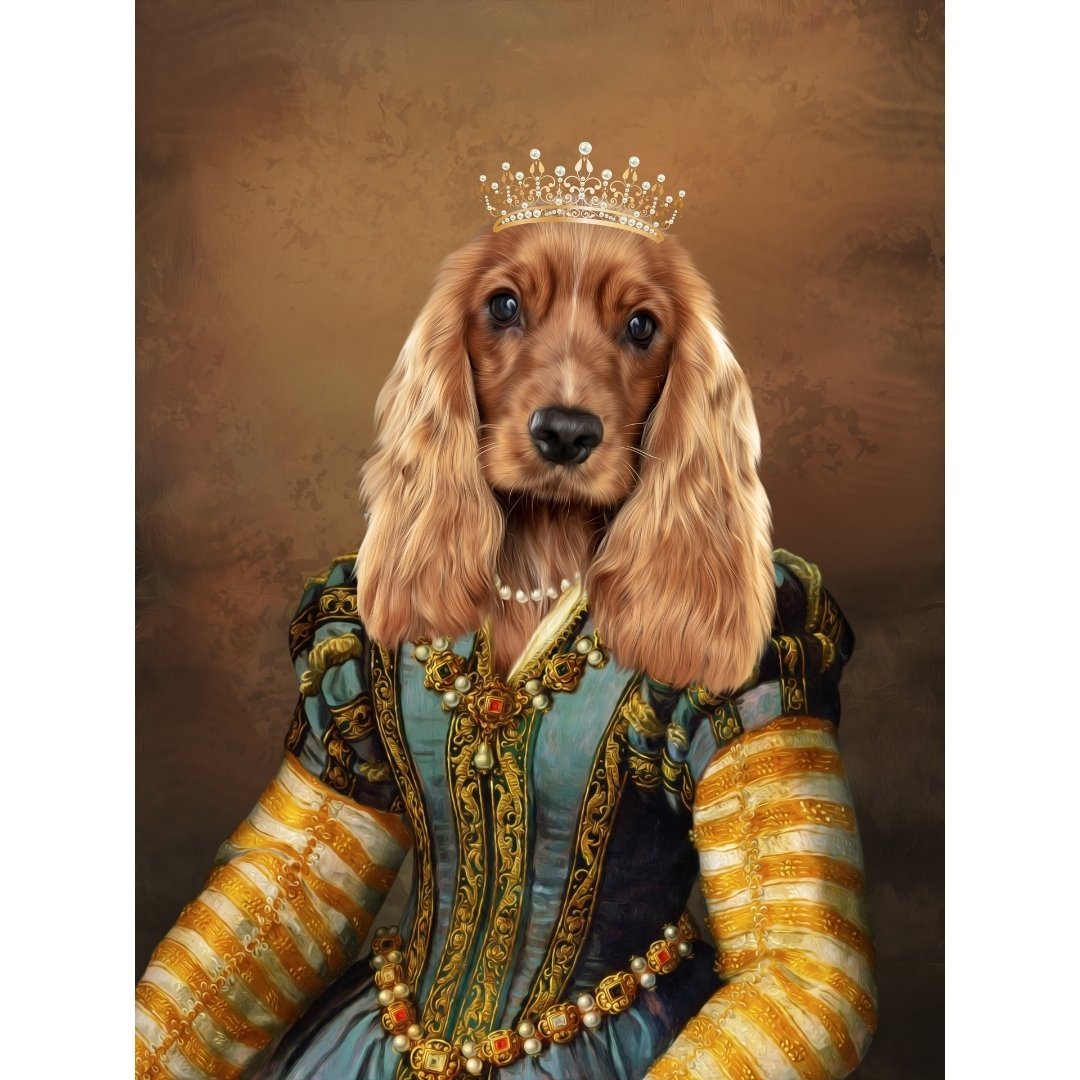 The Pearl Princess Digital Portrait - Paw & Glory, paw and glory, small dog portrait, dog portraits admiral, dog portraits admiral, my pet painting, louvenir pet portrait, small dog portrait, pet portraits