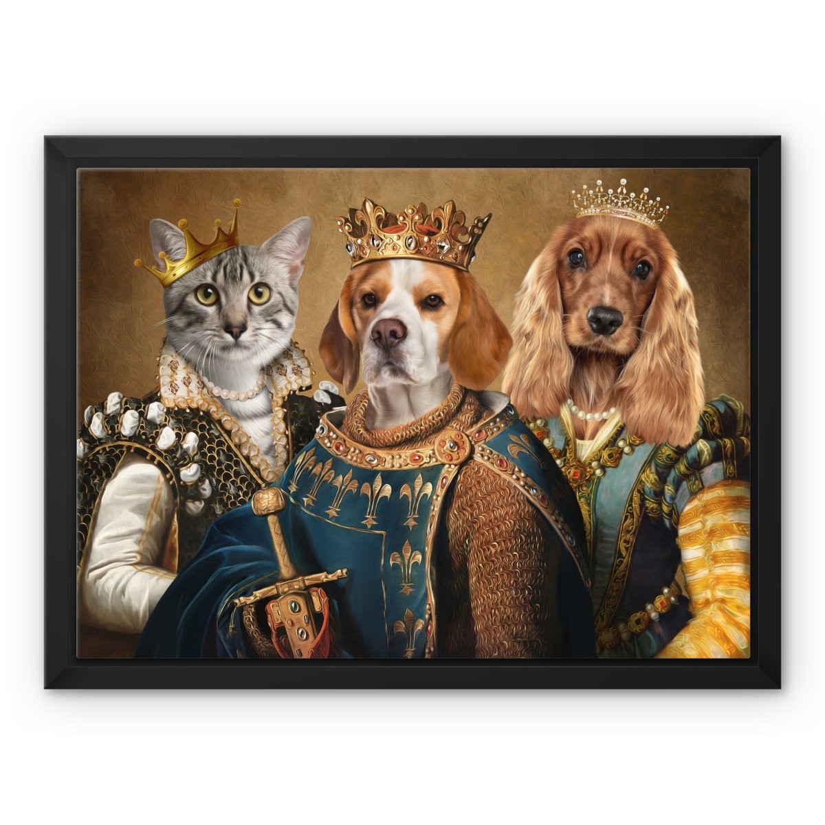The Royals: Custom 3 Pet Canvas - Paw & Glory - #pet portraits# - #dog portraits# - #pet portraits uk#pawandglory, pet art canvas,canvas dog Canvas, custom pet canvas uk, personalized pet canvas, custom dog art canvas, pet in costume canvas