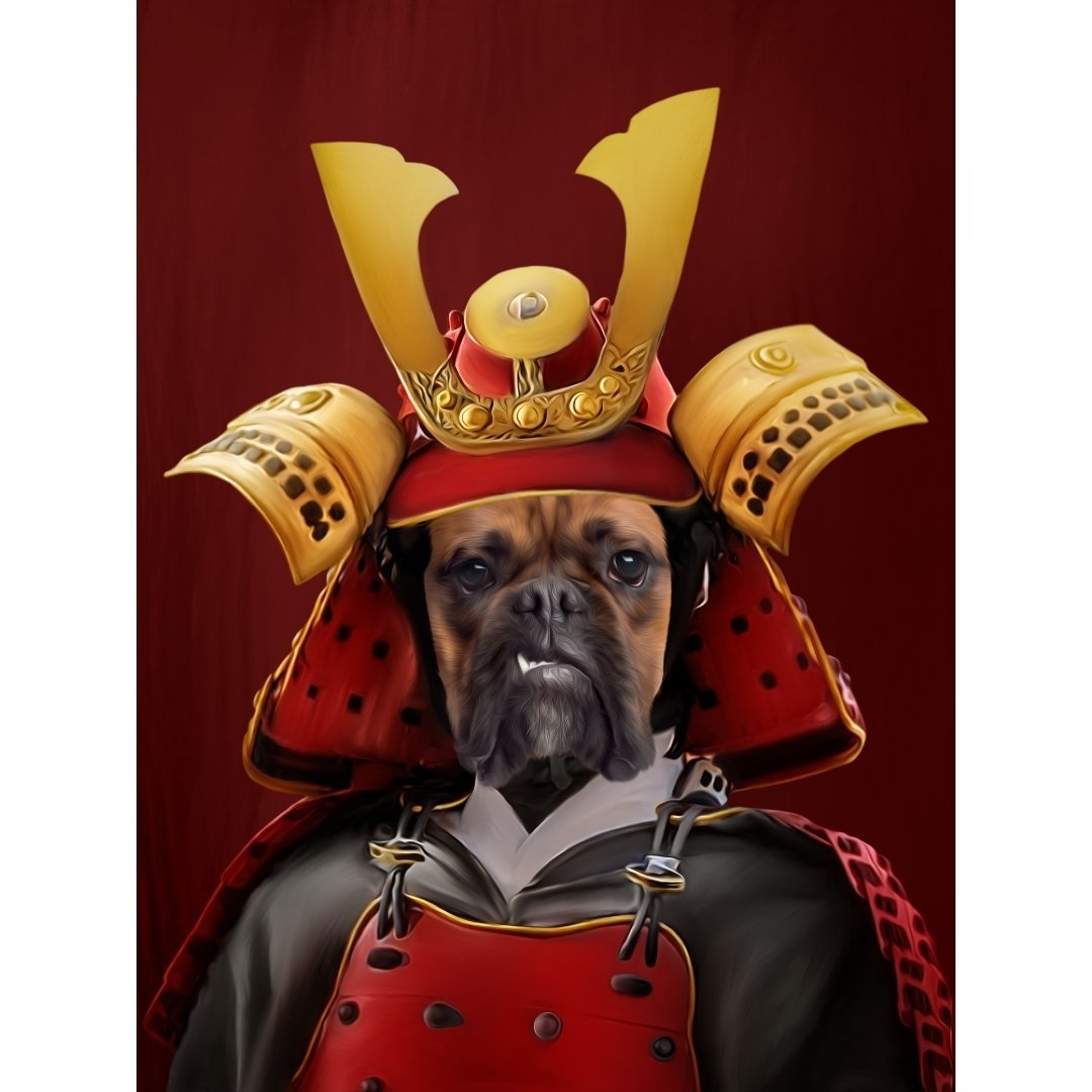 The Samurai: Custom Pet Digital Portrait - Paw & Glory, paw and glory, in home pet photography, custom pet paintings, dog portraits admiral, best dog paintings, dog portraits admiral, dog drawing from photo, pet portrait