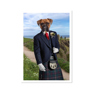 The Scottish Gent: Custom Pet Portrait - Paw & Glory, paw and glory, canvas pet paintings, etsy pet pictures, princess pet portrait, pet head on painting, royal picture of your dog, pet pictures on canvas, pet portrait