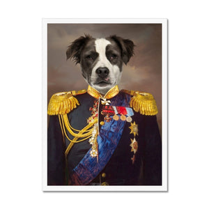 The Seasoned Sargent: Custom Pet Portrait - Paw & Glory, paw and glory, watercolor dog paintings, pet royalty, royal dog canvas, dog renaissance painting, professional pet pictures, dog military portraits, pet portraits