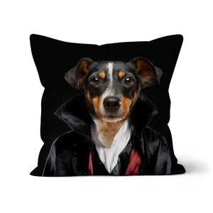 The Vampire: Custom Pet Cushion - Paw & Glory - #pet portraits# - #dog portraits# - #pet portraits uk#paw and glory, pet portraits cushion,pet face pillow, dog memory pillow, pet print pillow, custom pillow of your pet, pet custom pillow, print pet on pillow