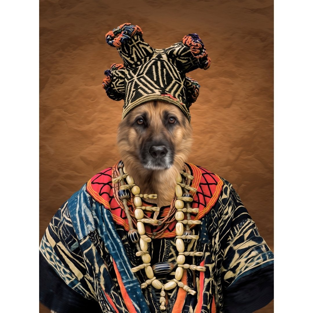 Zulu King: Custom Pet Digital Portrait - Paw & Glory, paw and glory, the admiral dog portrait, pet photo clothing, best dog paintings, cat picture painting, dog and couple portrait, pictures for pets, pet portrait