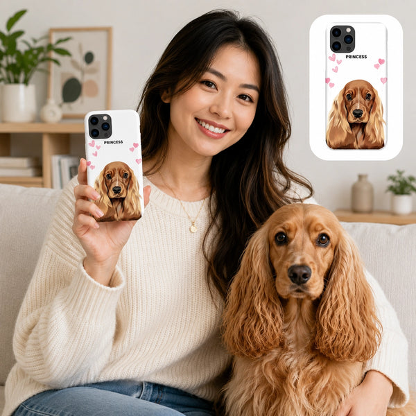 Custom pet portrait phone case, custom pet portraits 