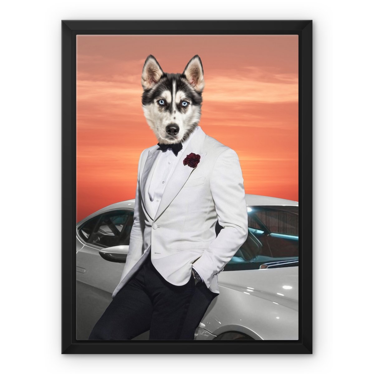 Pet Portraits | 007 (James Bond Inspired): Custom Pet Canvas | Paw & Glory
