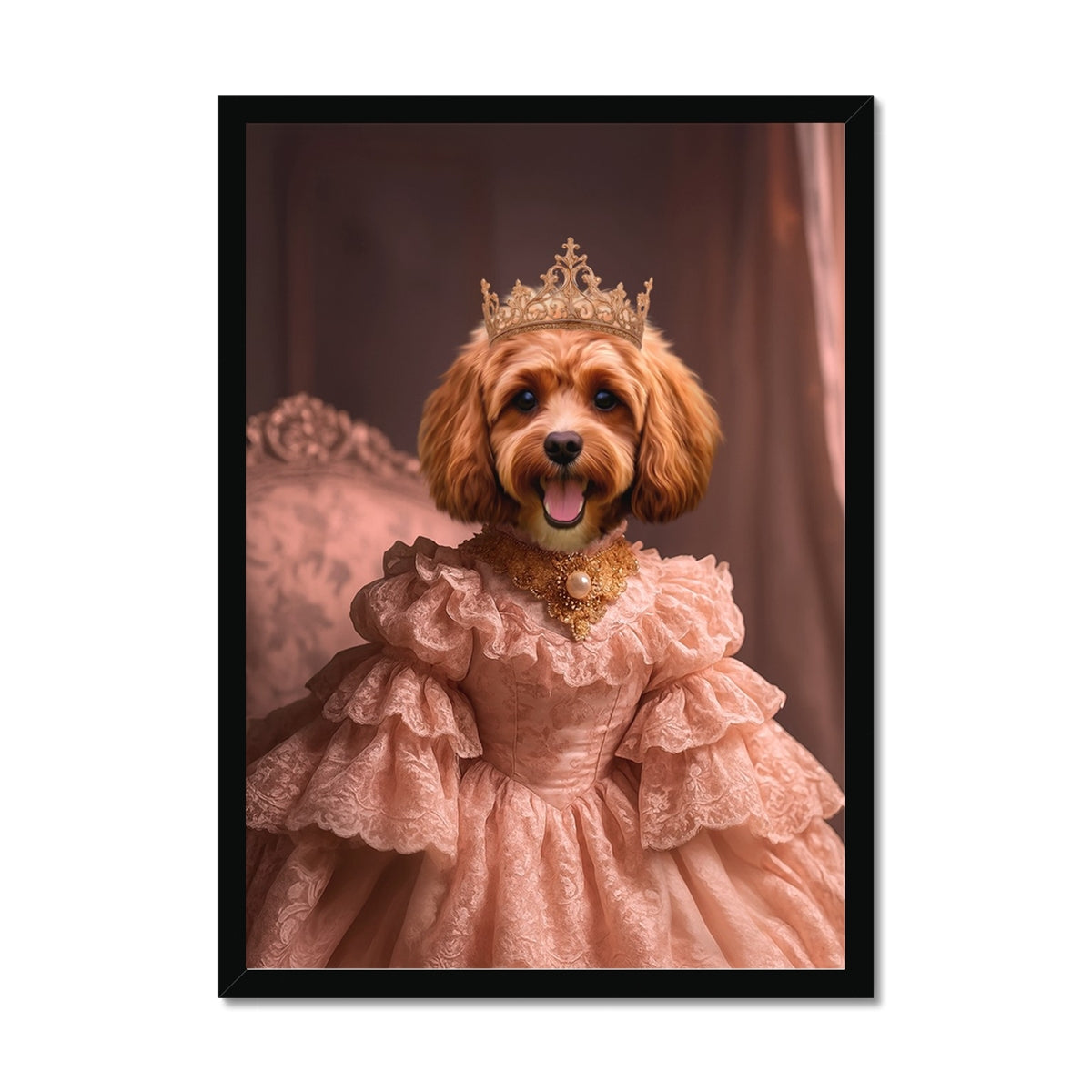 Pet Portraits | The Spoiled Princess: Custom Pet Framed Portrait | Paw & Glory