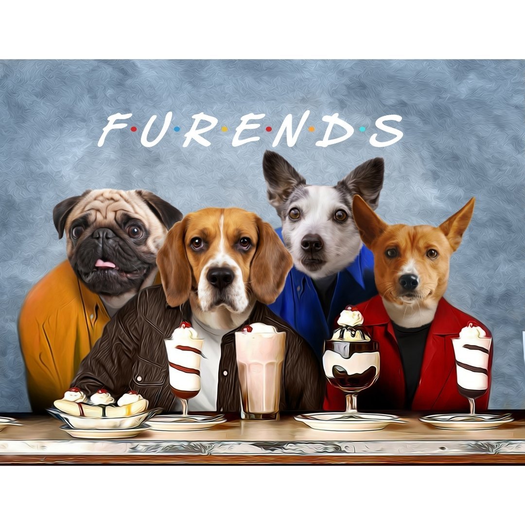 Pet Portraits | 4 Furends: Custom Digital Download Pet Portrait | Paw & Glory