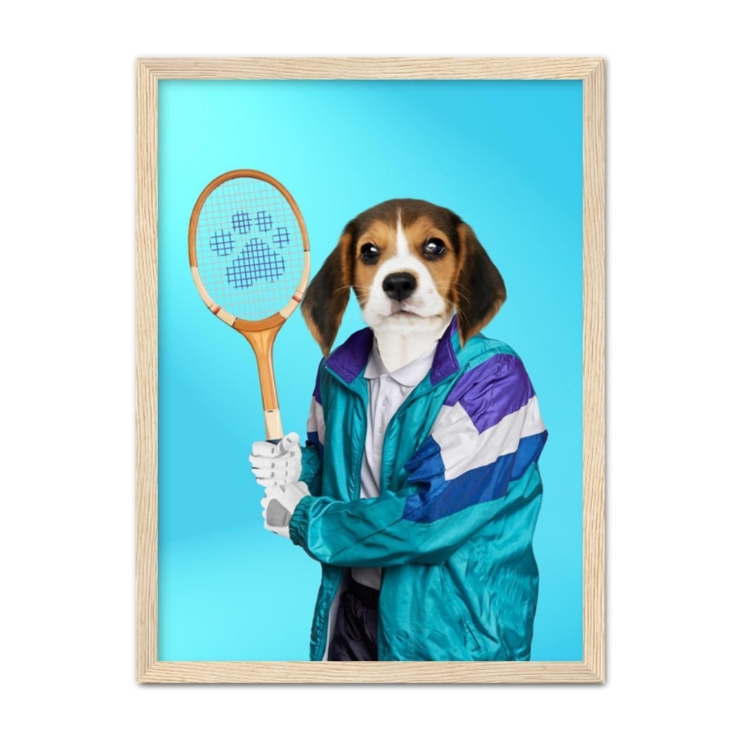 Pet Portraits | 80s Tennis Champ: Custom Pet Portrait | Paw & Glory