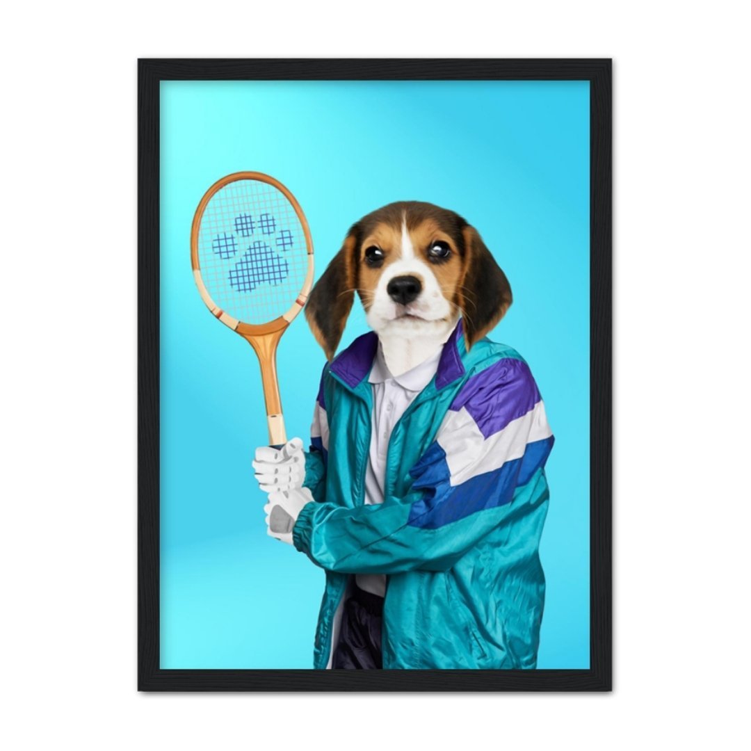 Pet Portraits | 80s Tennis Champ: Custom Pet Portrait | Paw & Glory