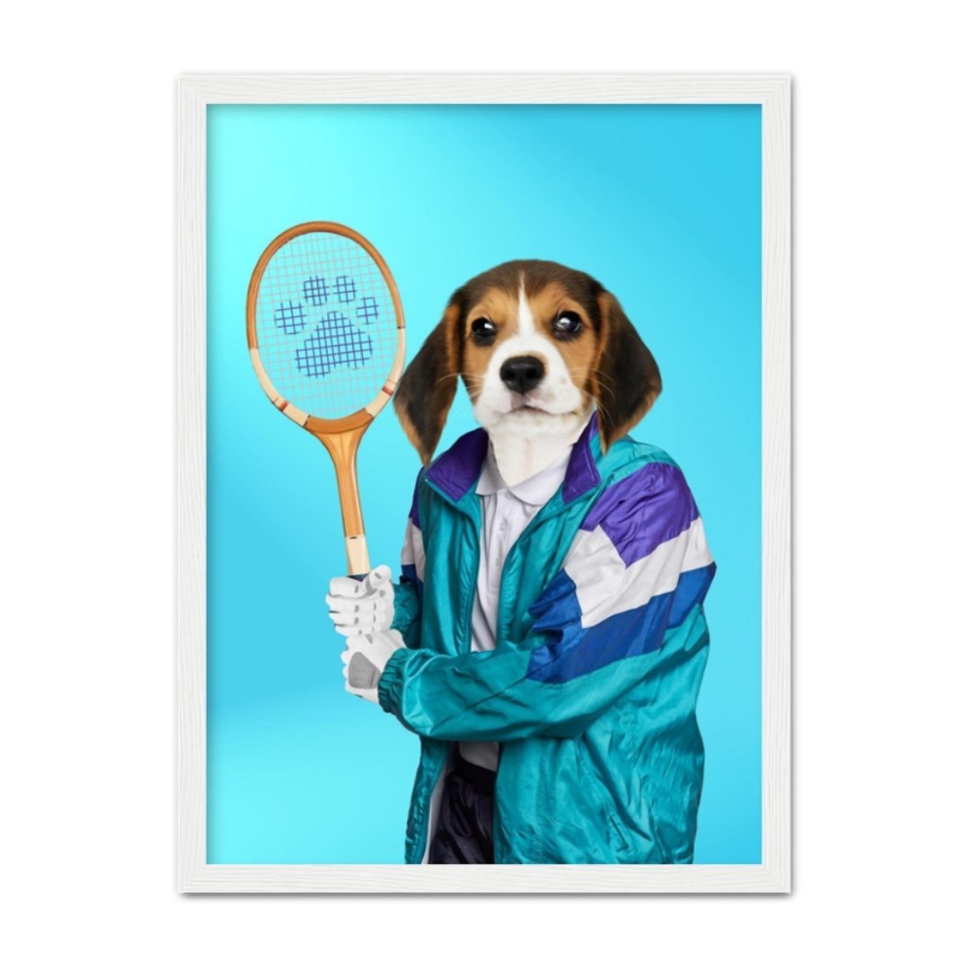 Pet Portraits | 80s Tennis Champ: Custom Pet Portrait | Paw & Glory