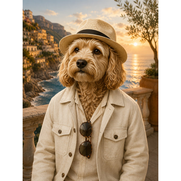 Amalfi Honeymoon Gent: Custom Digital Download Pet Portrait personalised pet artwork