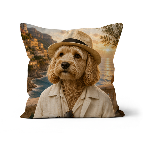 Amalfi Honeymoon Gent: Custom Pet Pillow personalised pet artwork