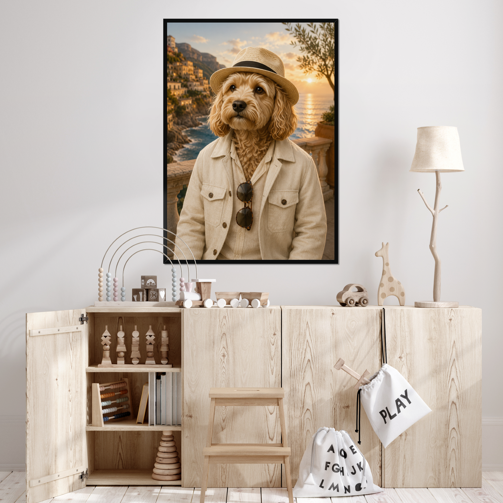 Amalfi Honeymoon Gent: Custom Pet Framed Portrait